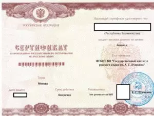 Сертификат на знание русского языка уровни
