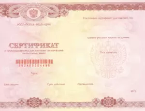 Сертификат на знание русского языка уровни